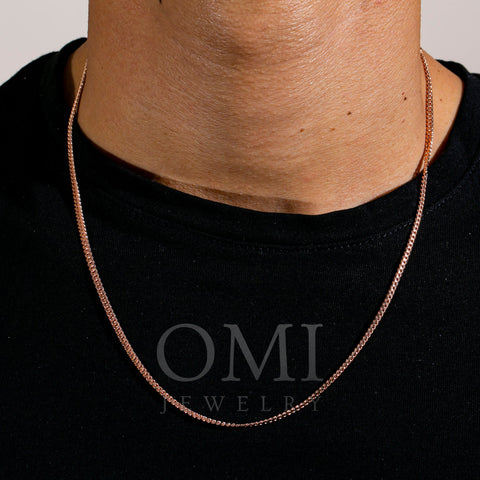 10k Rose Gold 3mm Solid Cuban Chain Available In Sizes 18
