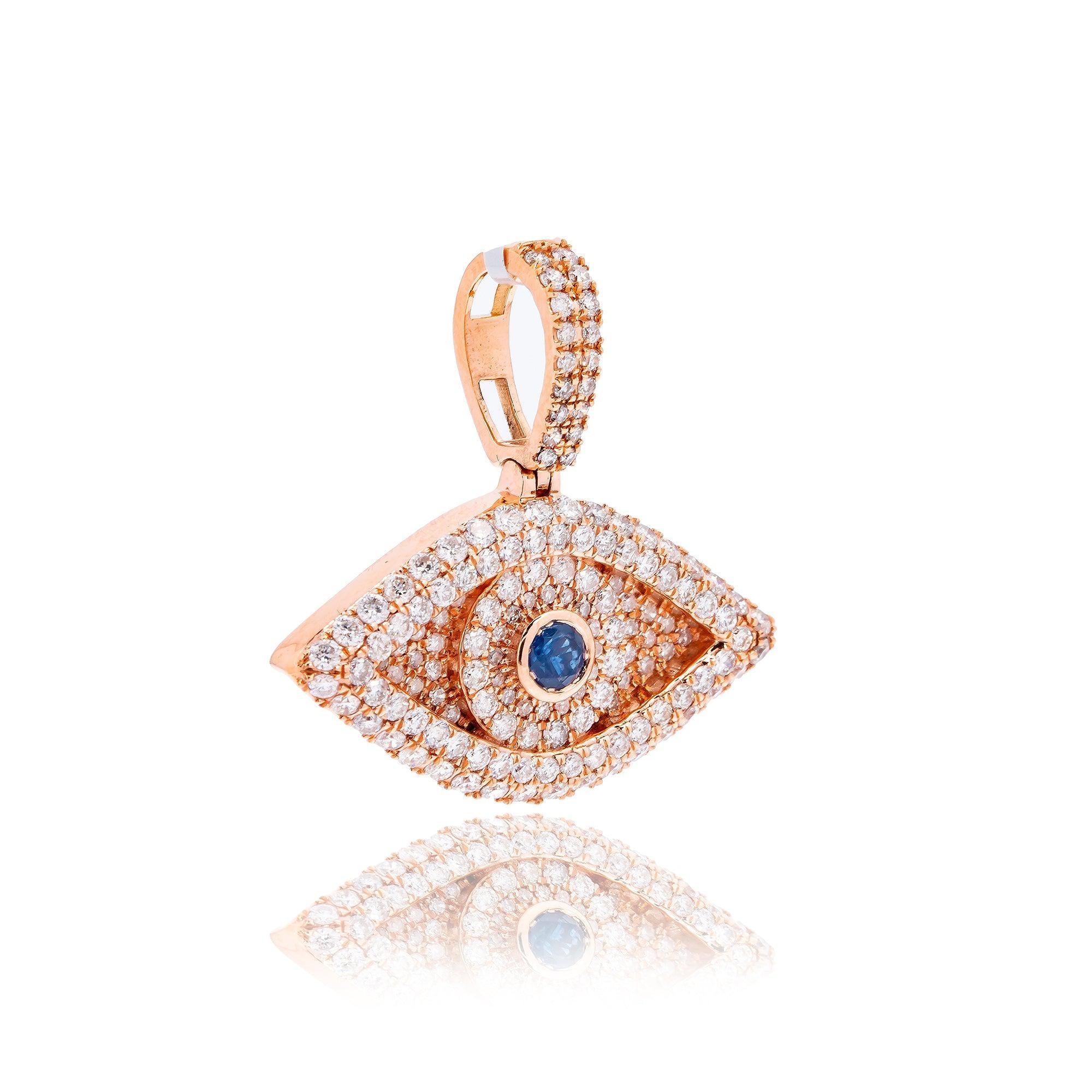 14K Rose Gold Unisex Pendant with 2.00 CT Diamond