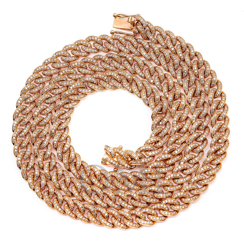 14K ROSE GOLD MIAMI CUBAN CHAIN LINK  WITH 3.90 CT DIAMONDS