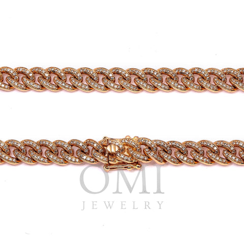 14K ROSE GOLD MIAMI CUBAN CHAIN LINK  WITH 3.90 CT DIAMONDS