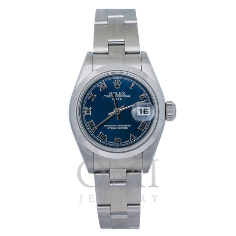 Rolex Oyster Perpetual Lady Date 79160 26MM Blue Dial Stainless Steel Oyster Bracelet