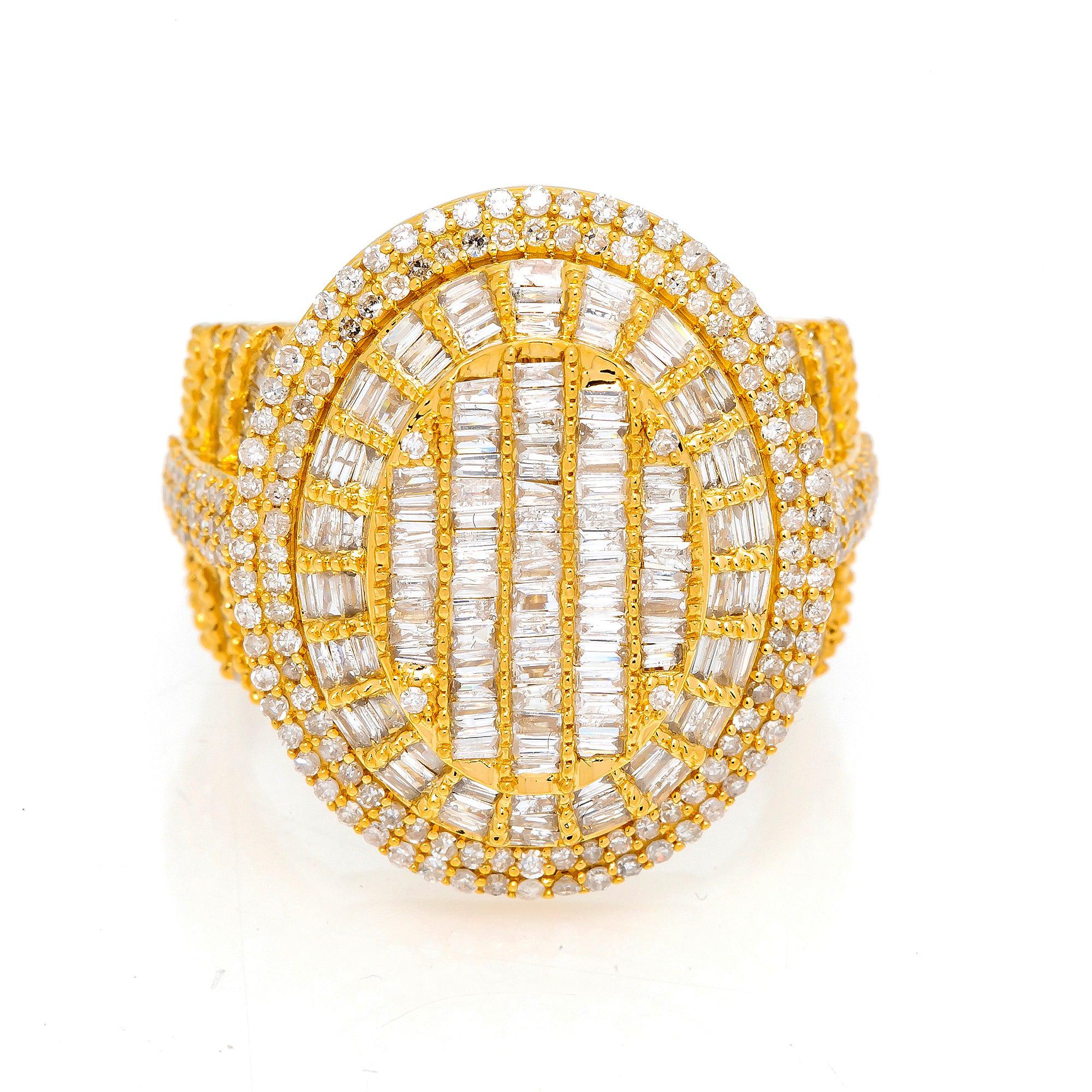 14K YELLOW GOLD BAGUETTE DIAMOND RING 2.46 CT