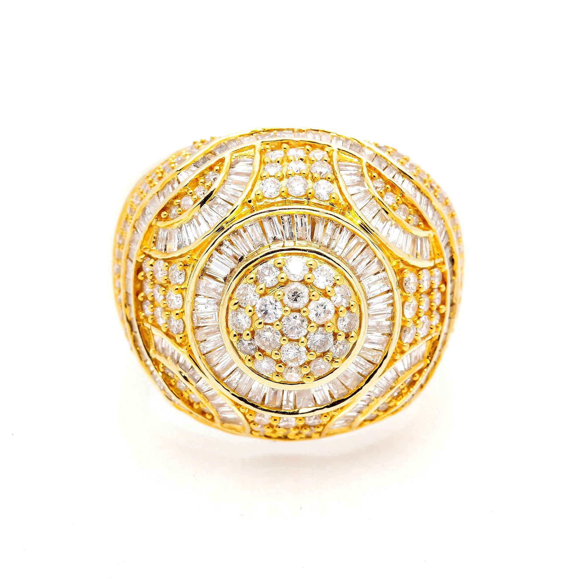 14K YELLOW GOLD DIAMOND RING 2.63 CT