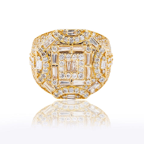 14K YELLOW GOLD MEN'S RING WITH 3.36 CT DIAMONDS