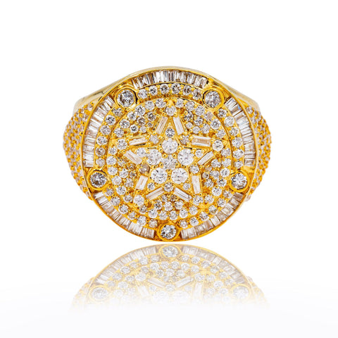 14K YELLOW GOLD MEN'S RING WITH 2.11 CT DIAMONDS