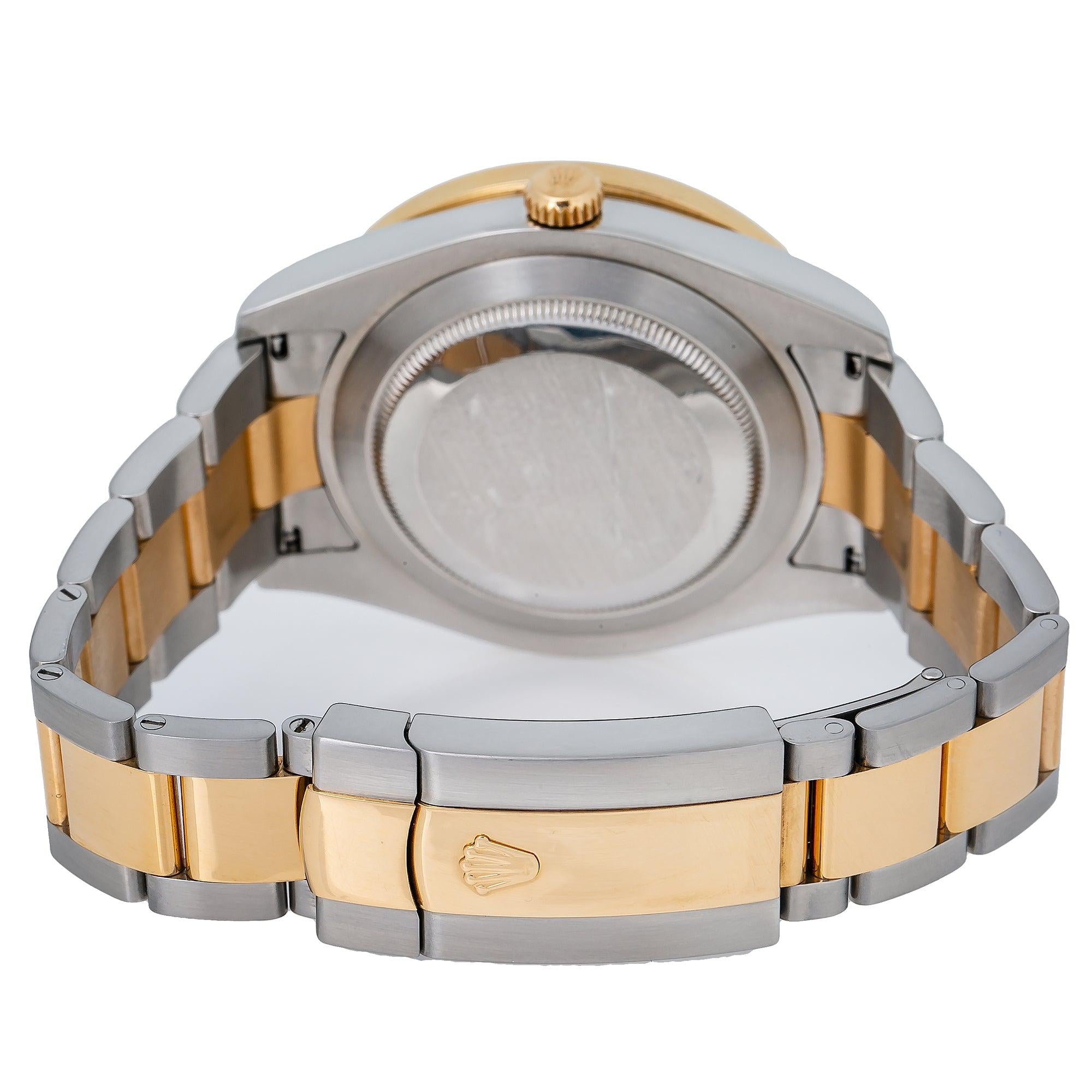 Rolex Datejust II 41MM 116333 Diamond Paved Rainbow Hour Dial Diamond Bezel Two Tone Yellow Gold Oyster Bracelet