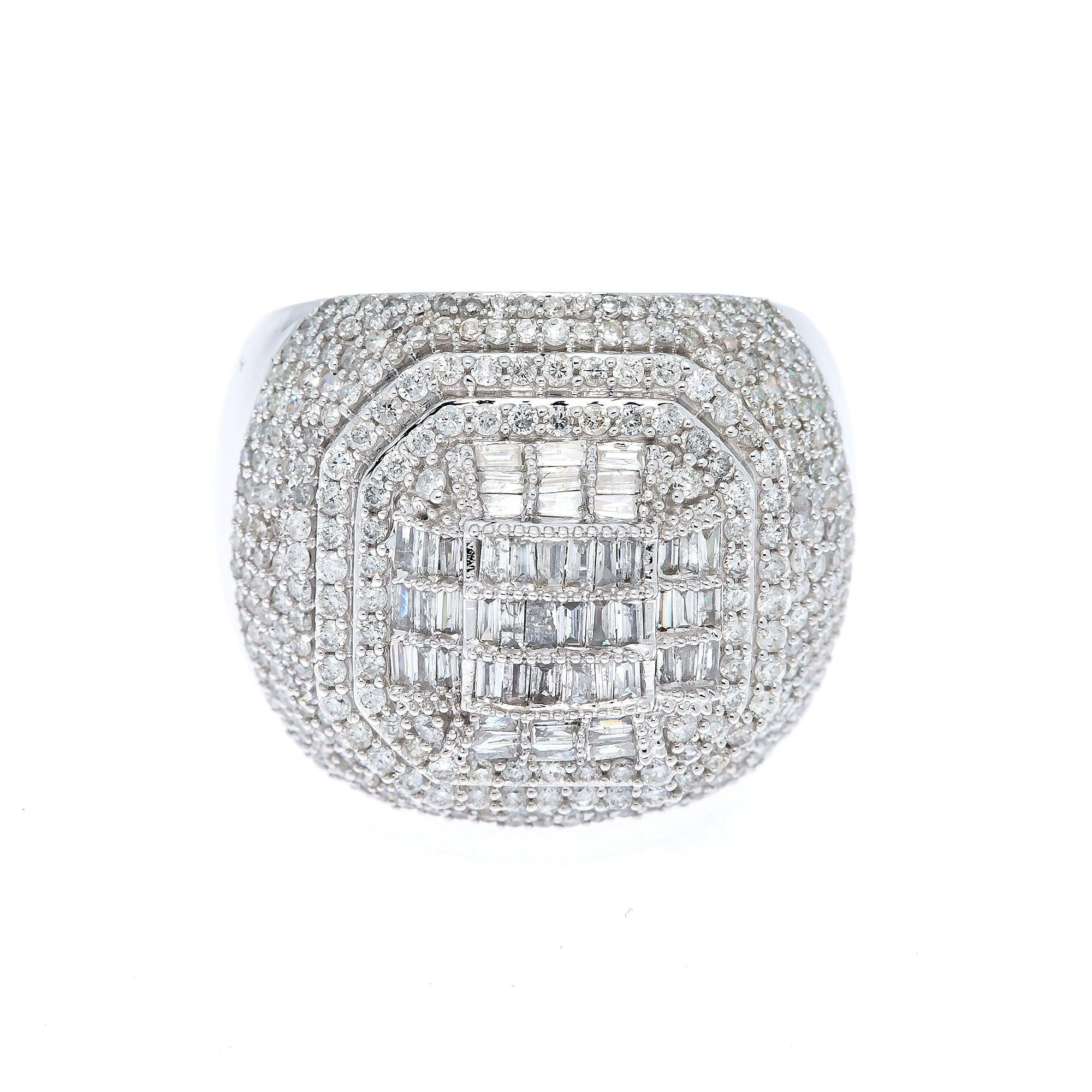 14K WHITE GOLD MEN'S RING WITH 2.28 CT DIAMONDS