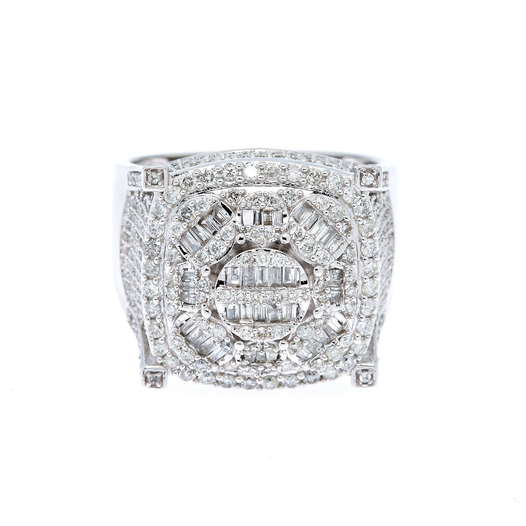 14K WHITE GOLD DIAMOND RING 2.18 CT