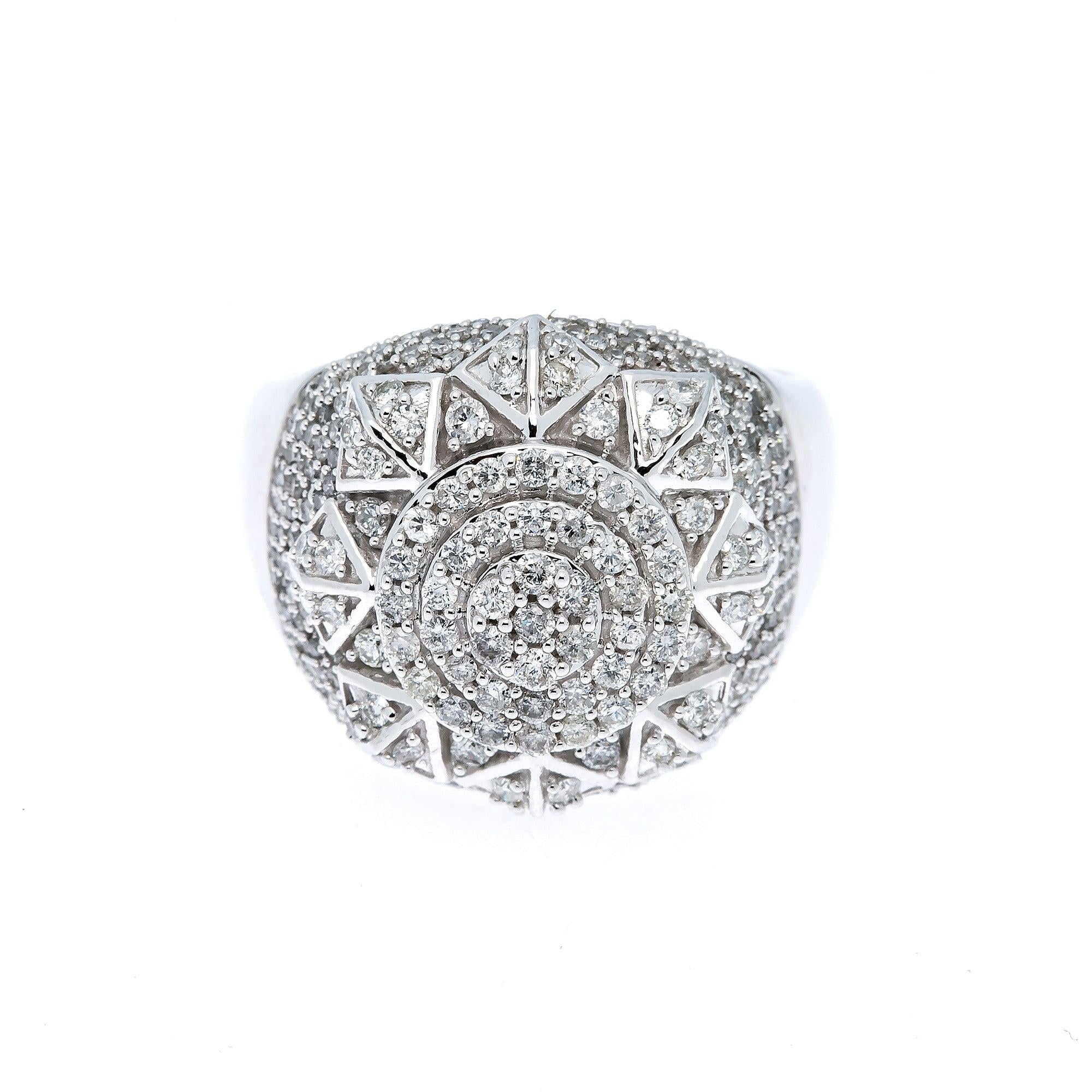 14K WHITE GOLD DIAMOND RING 1.88 CT