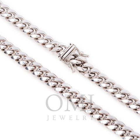 10K White Gold 6mm Hollow Cuban Link Chain Available In Sizes 18