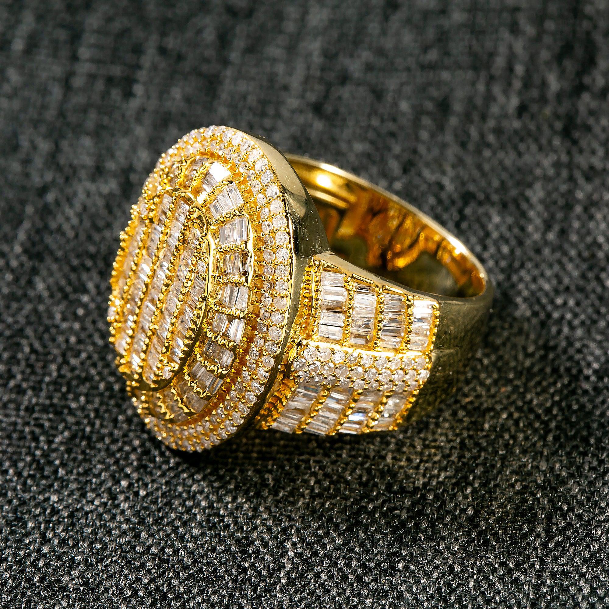 14K YELLOW GOLD BAGUETTE DIAMOND RING 2.46 CT
