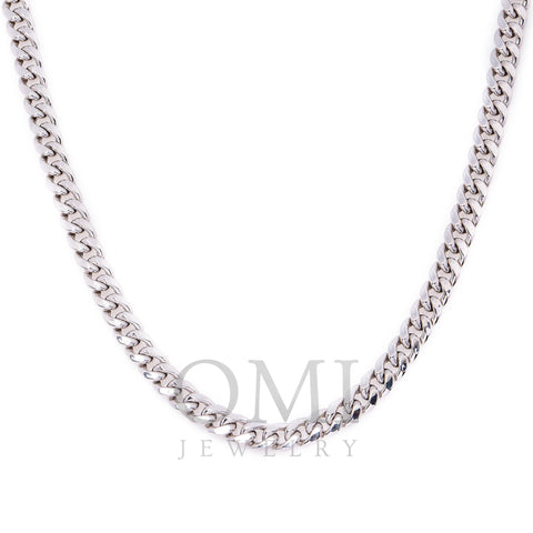 10K White Gold 5.14mm Hollow Cuban Chain Available In Sizes 18