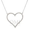 14K White Gold Ladies  Heart Pendant with 1.68 CT Diamond