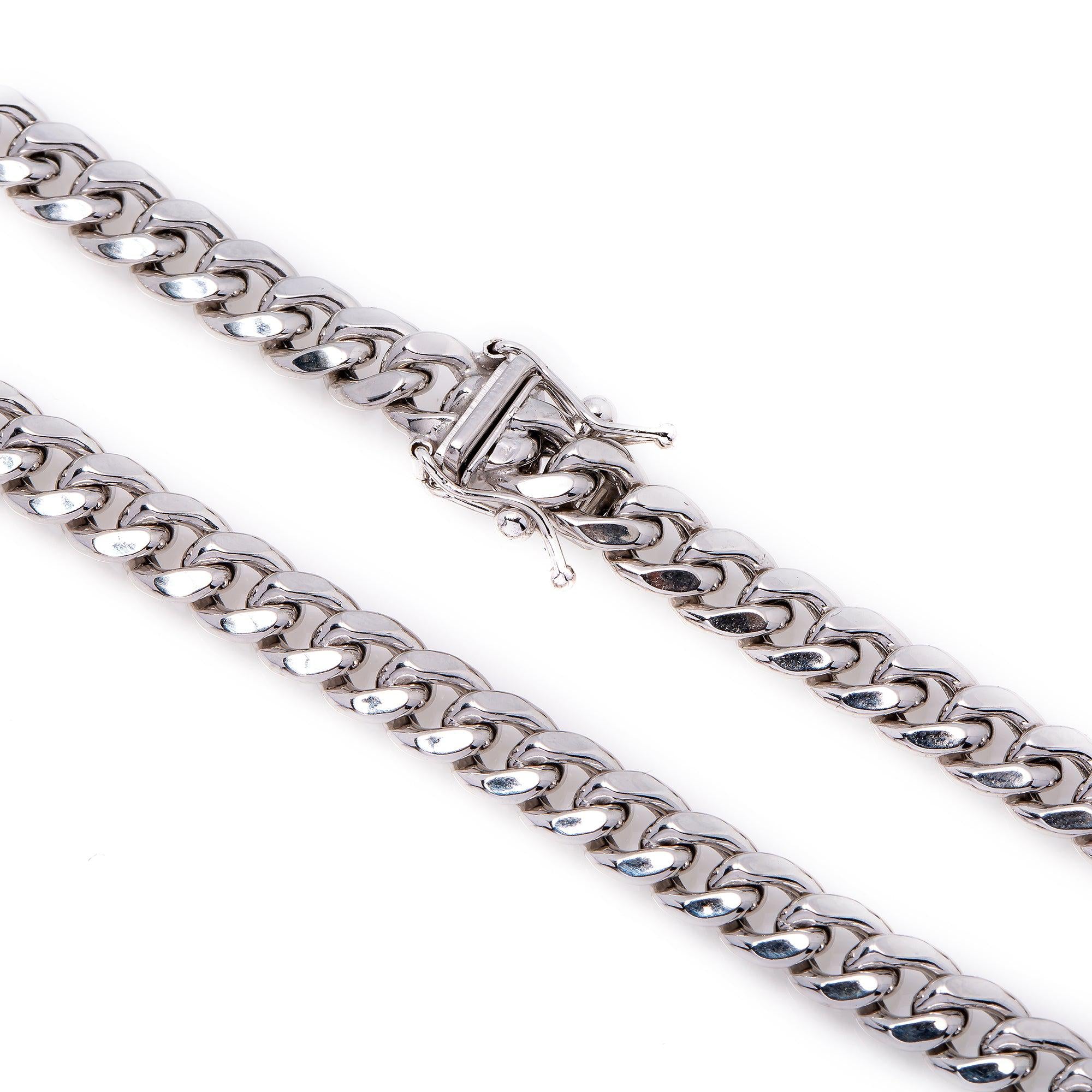 10K White Gold 5.14mm Hollow Cuban Chain Available In Sizes 18"-26"