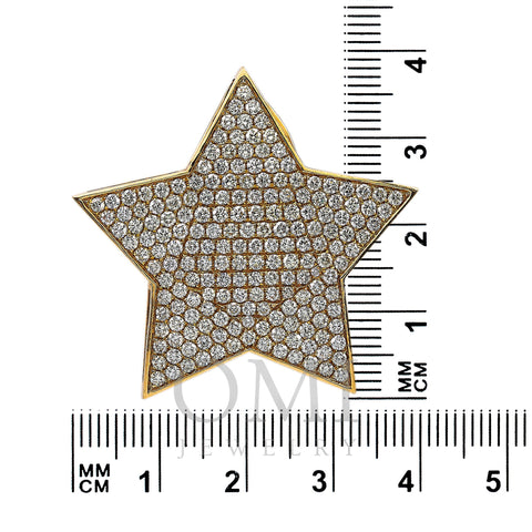 14K Yellow Gold Diamond Star Shaped Pendant