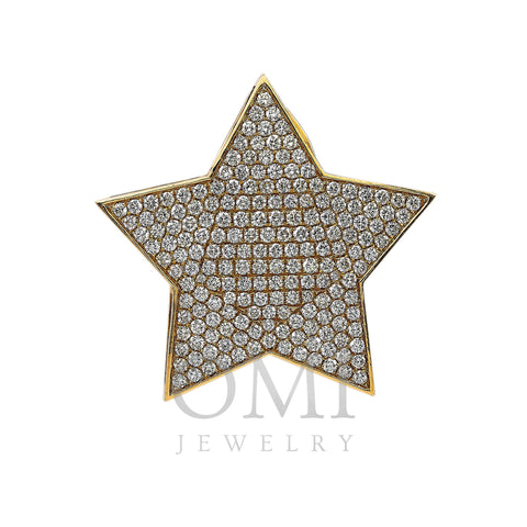 14K Yellow Gold Diamond Star Shaped Pendant