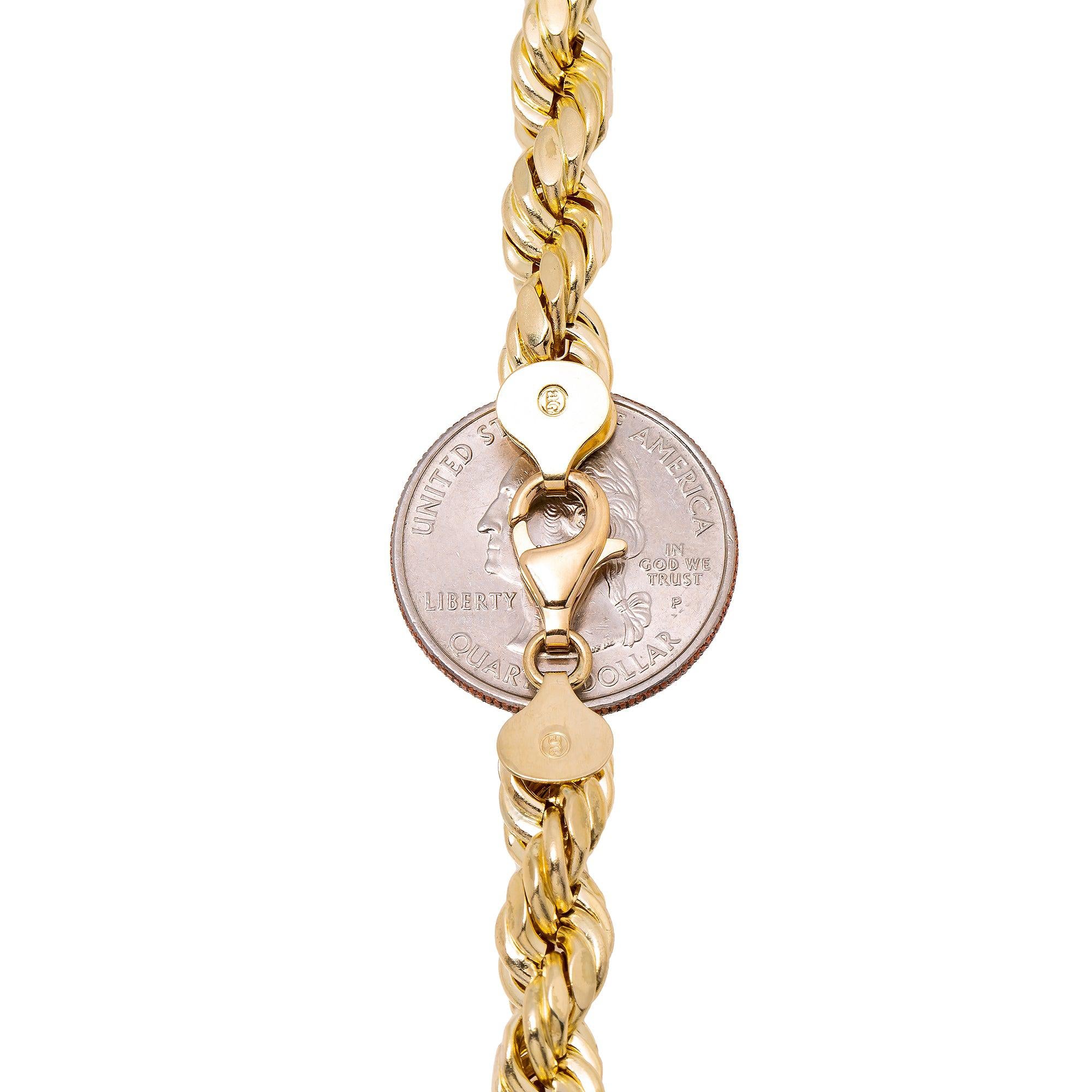 10K Yellow Gold 8.72mm Hollow Rope Chain Available In Sizes 18"-26"