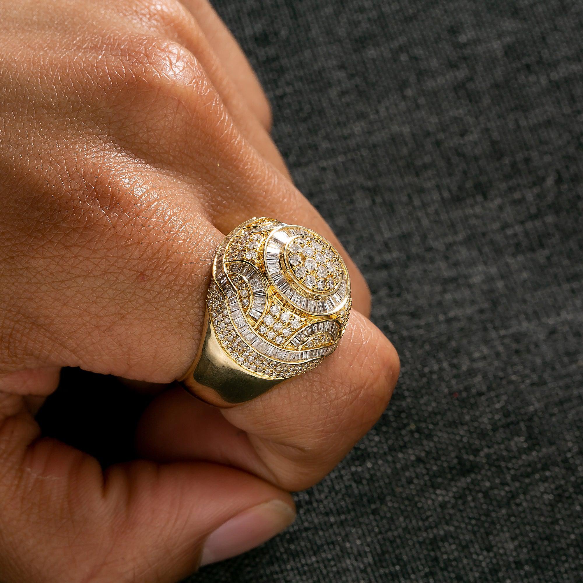 14K YELLOW GOLD DIAMOND RING 2.63 CT