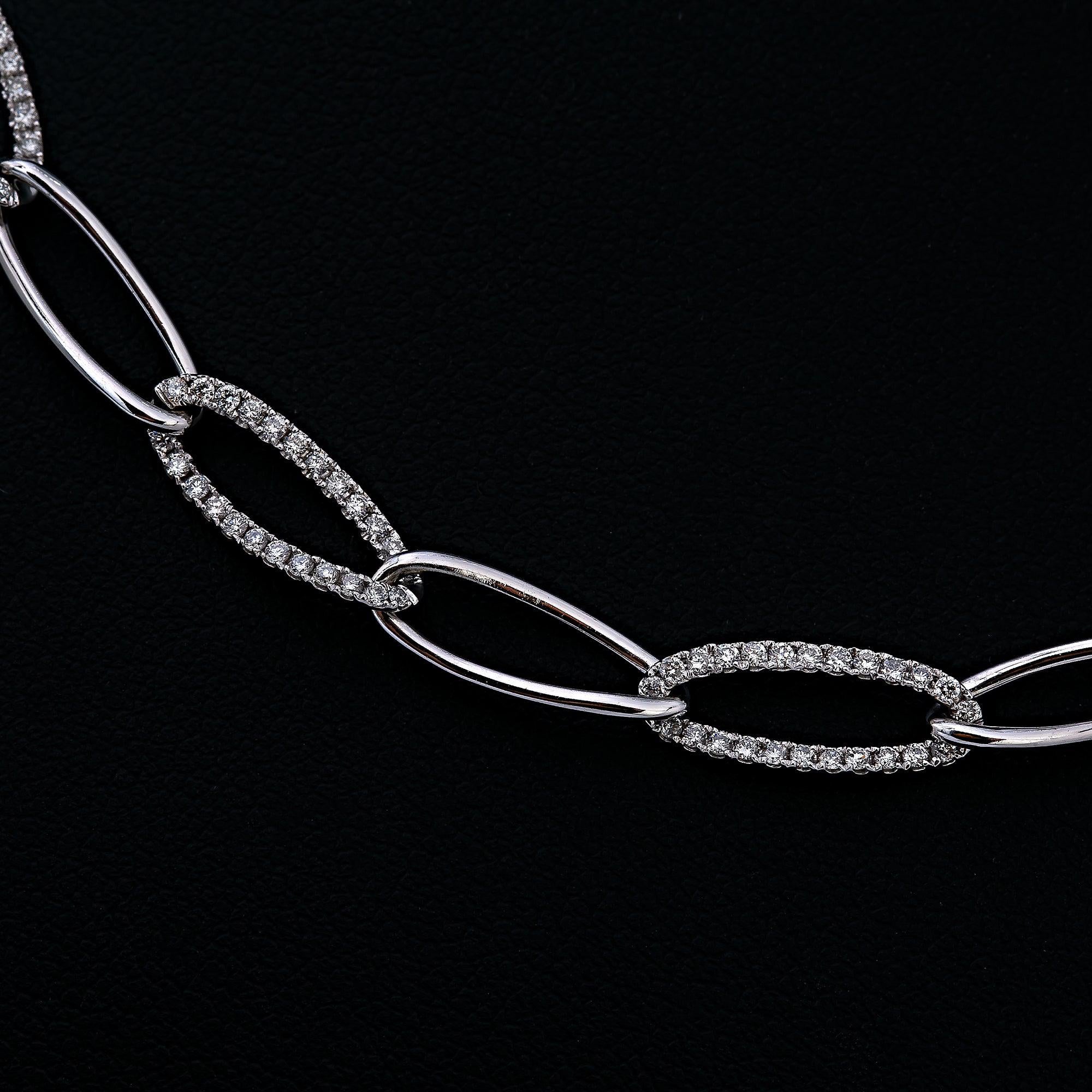 18K White Gold Diamond Necklace 18"