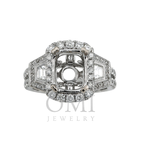 18K White Gold Diamond Engagement Semi-Mounting Women's Ring With 1.01 CT Diamonds