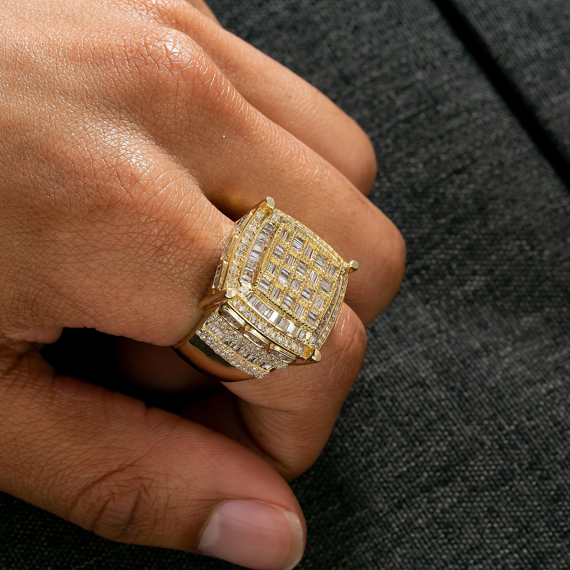 14K YELLOW GOLD DIAMOND RING 2.44 CT
