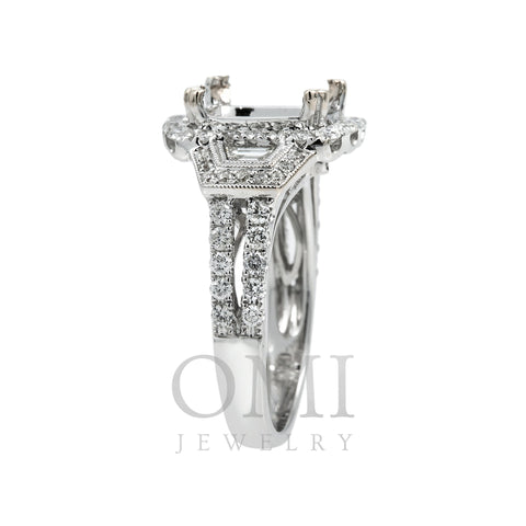 18K White Gold Diamond Engagement Semi-Mounting Women's Ring With 1.01 CT Diamonds