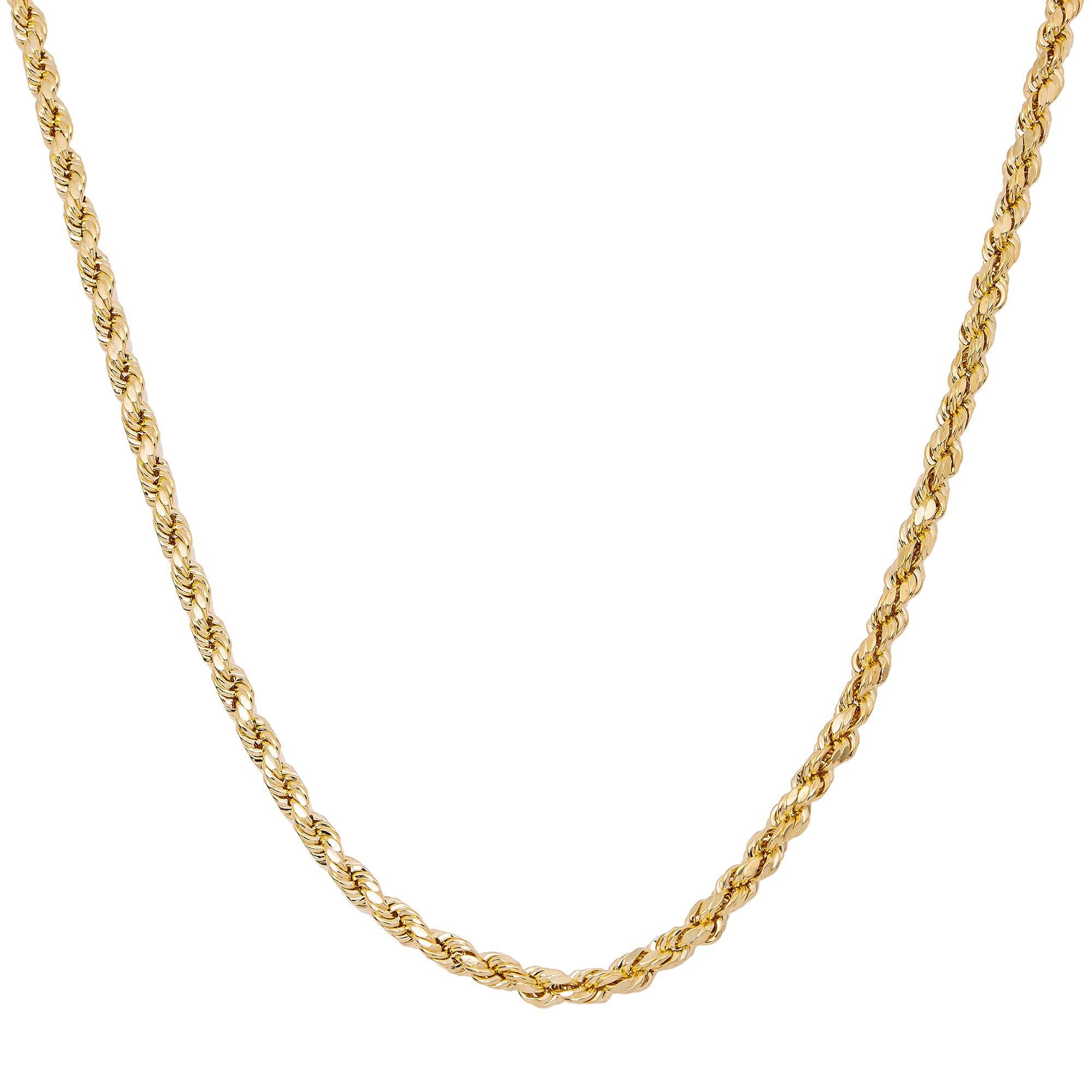 10K Yellow Gold 2.65mm Hollow Rope Chain Available In Sizes 18"-26"