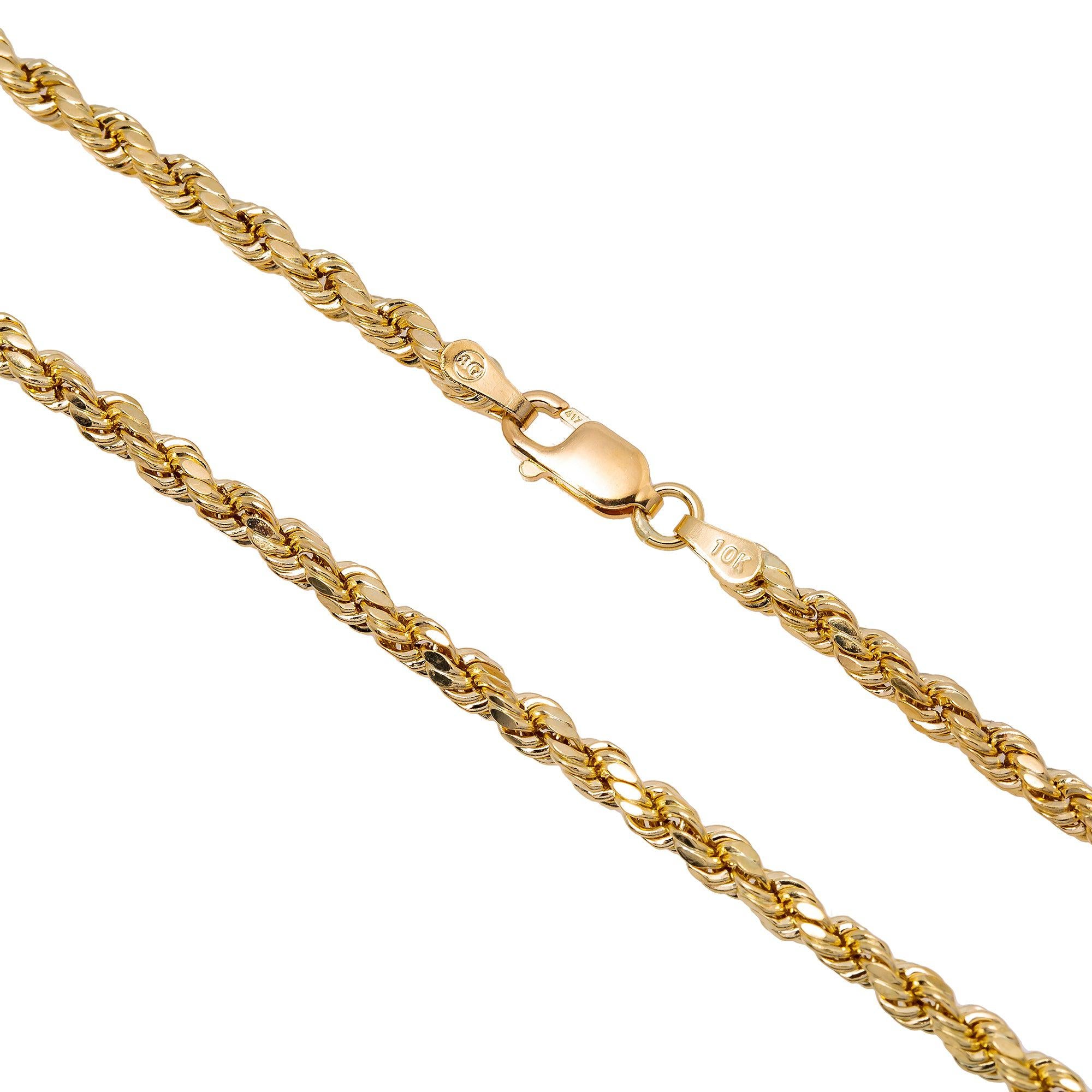 10K Yellow Gold 2.65mm Hollow Rope Chain Available In Sizes 18"-26"