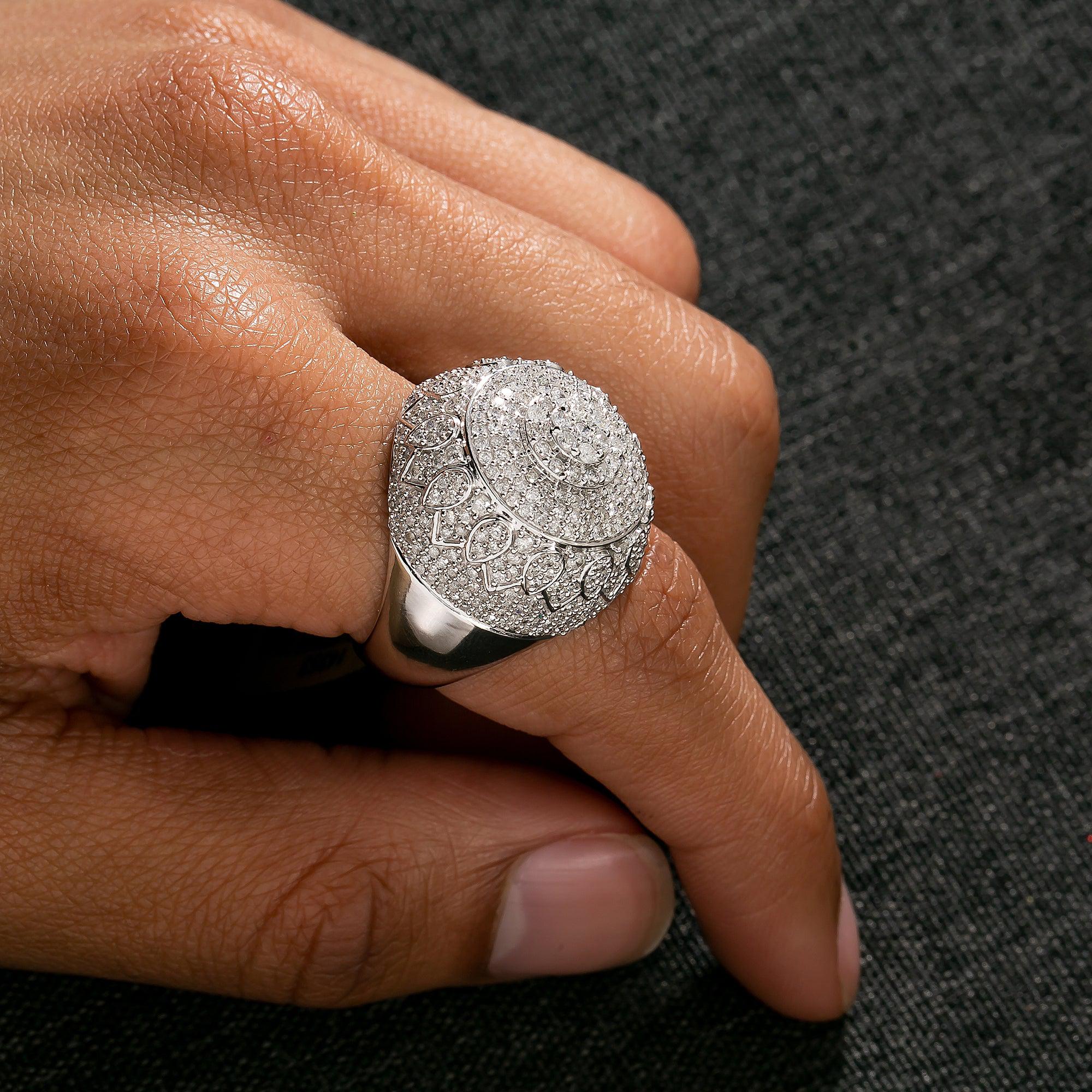 14K WHITE GOLD DIAMONDS RING 2.65 CT