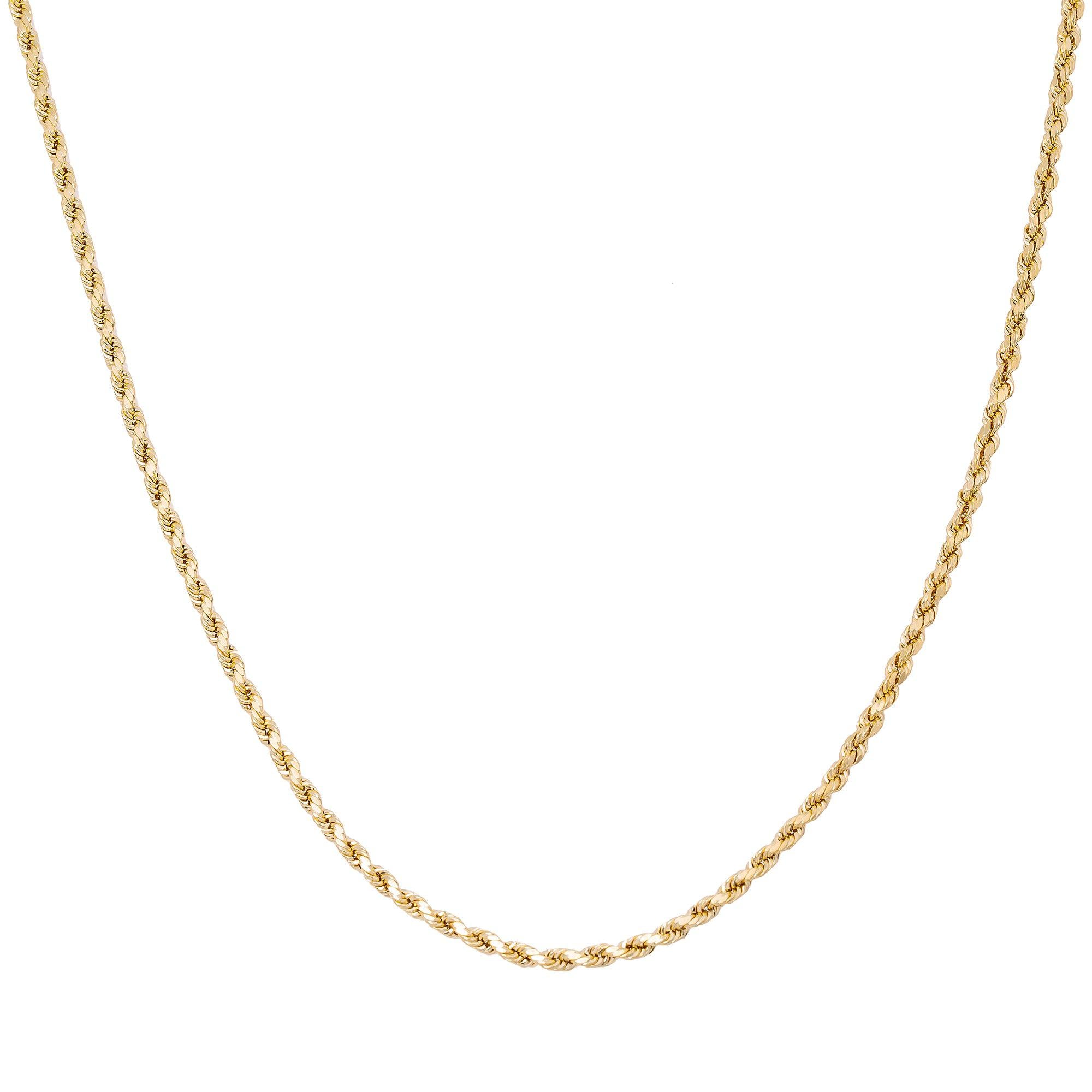 10K Yellow Gold 3mm Hollow Rope Chain Available In Sizes 18"-26"