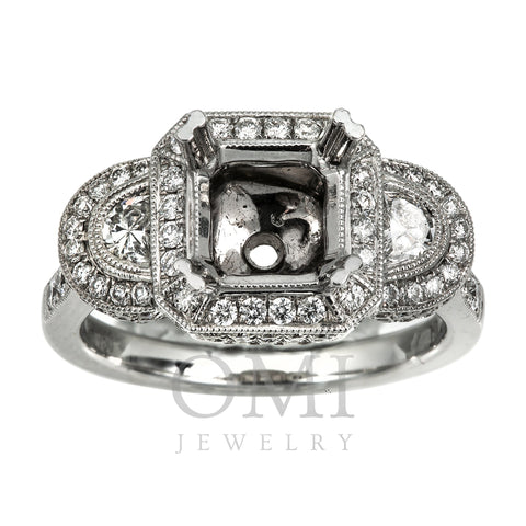 18K White Gold Diamond Engagement Semi-Mounting Women's Ring With 1.52 CT Diamonds