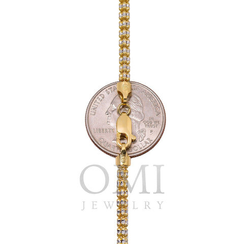 10K Yellow Gold 3.16mm Ice Chain Available In Sizes 18