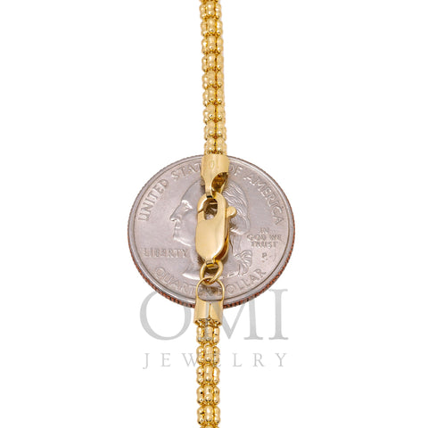 10K Yellow Gold 3.28mm Ice Chain Available In Sizes 18