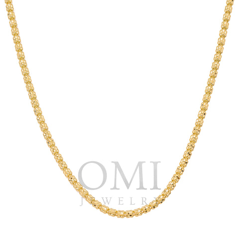 10K Yellow Gold 2.35mm Ice Chain Available In Sizes 18