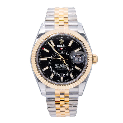 Rolex sky dweller on sale two tone black dial