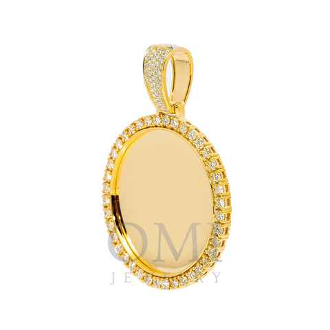 10K YELLOW GOLD CIRCLE PICTURE PENDANT WITH 2.85 CT DIAMONDS