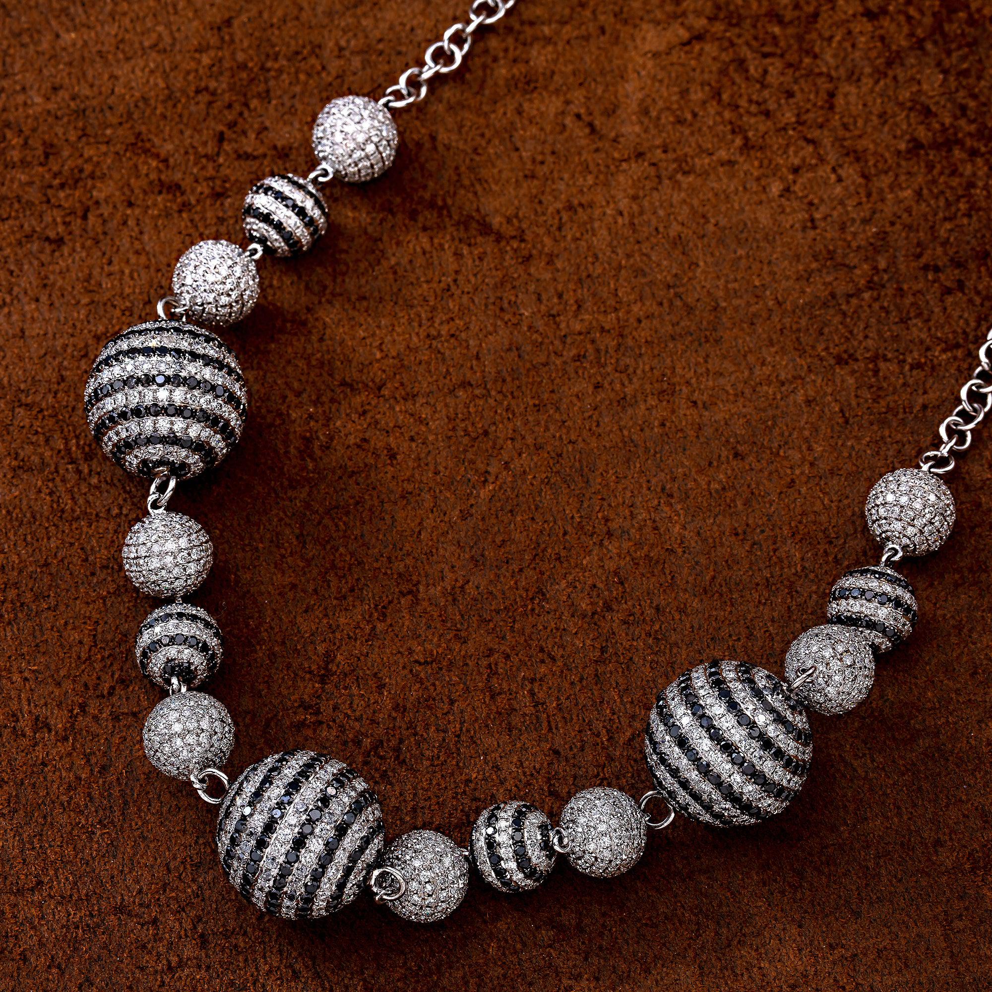 18K White Gold Women's Necklace with 13.11 CT Diamonds