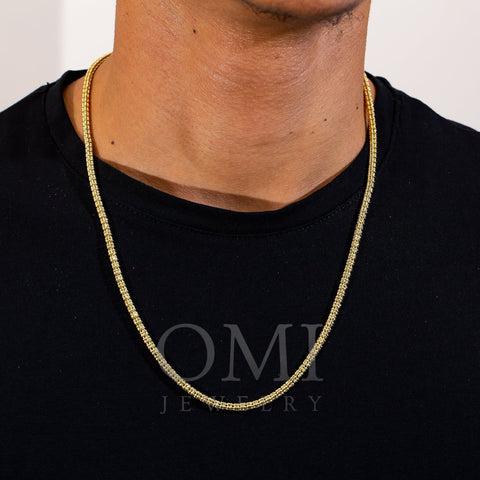 10K Yellow Gold 3.28mm Ice Chain Available In Sizes 18