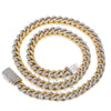 10K Two Tone Yellow and White Gold 22" Cuban Chain Prong Setting With 19.75 CT Diamonds