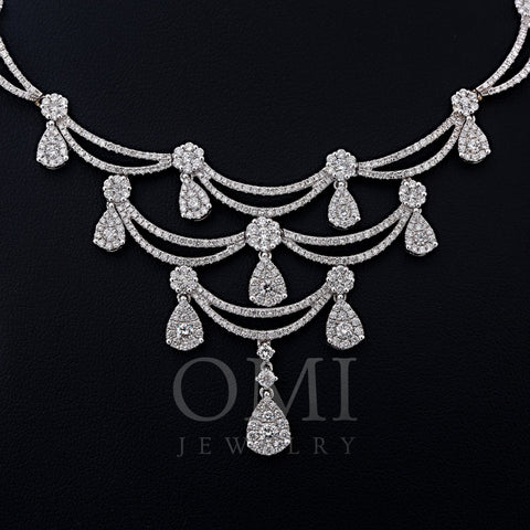 18K White Gold Women's Necklace 4.61 CT Diamonds