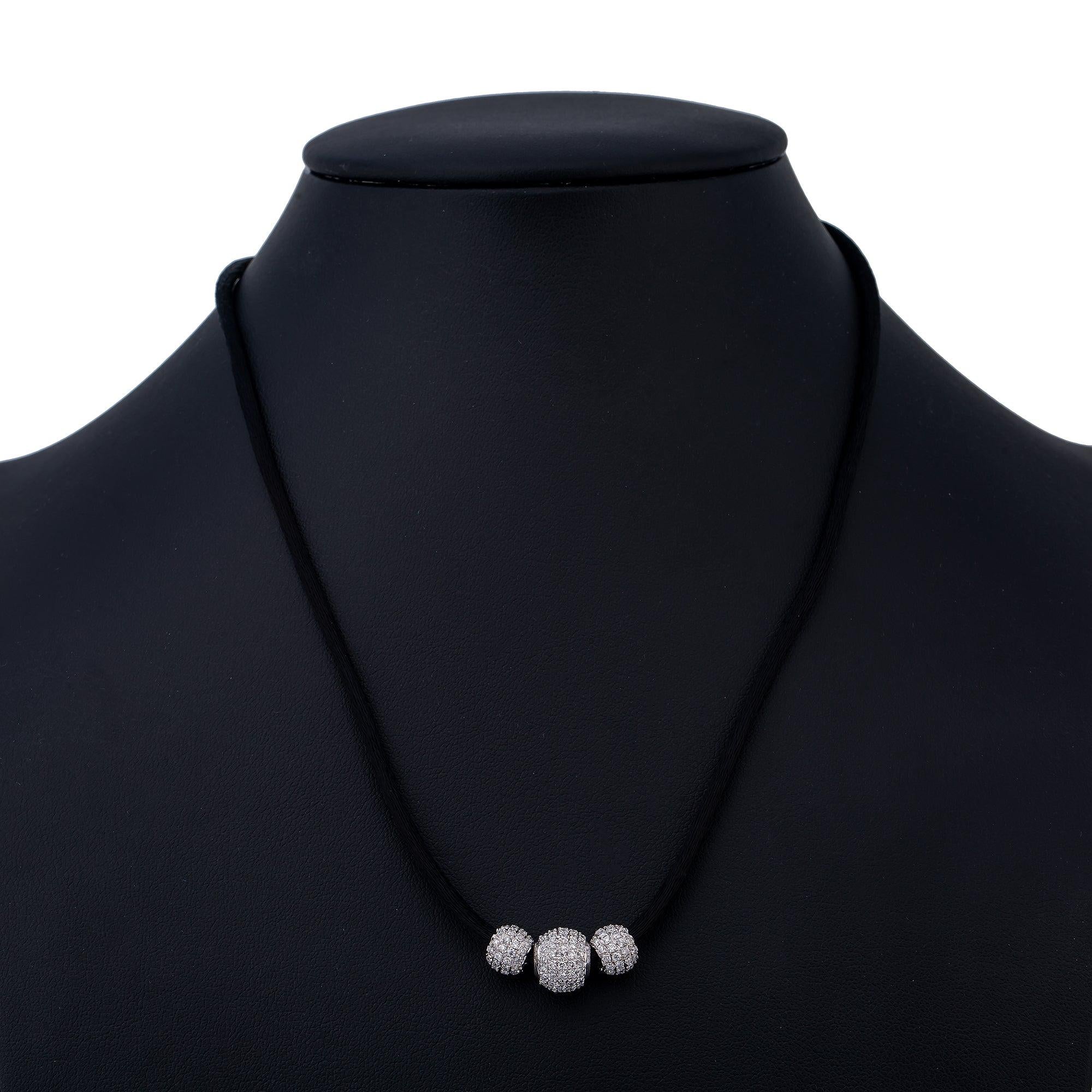 10K White Gold Diamond Necklace 17"