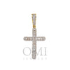 Unisex 14K Yellow Gold Cross Pendant with 0.88 CT Diamonds