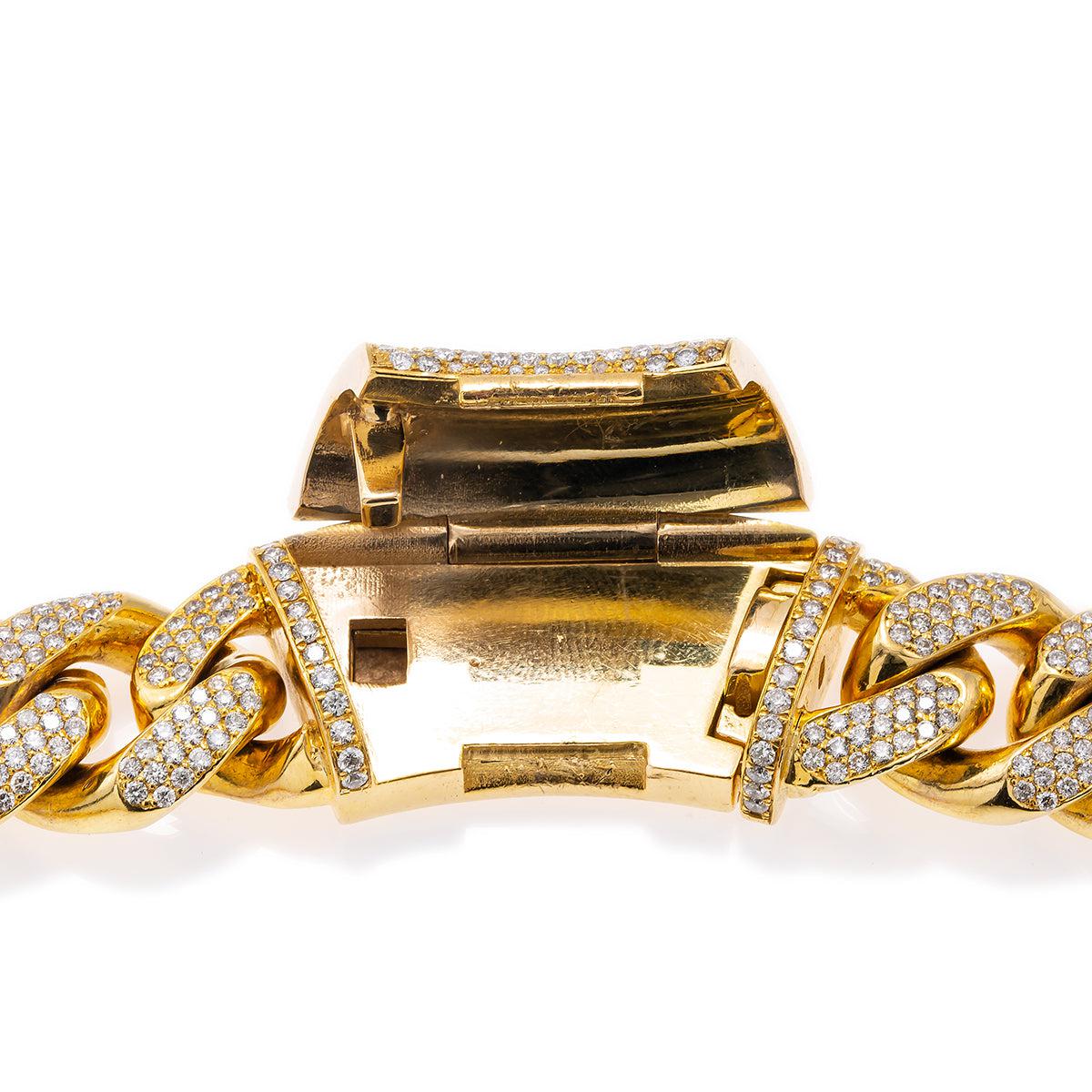 10K Yellow Gold 22" Cuban Chain With 35.75 CT Diamonds