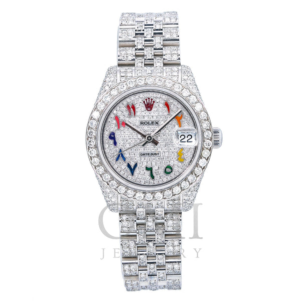 Rolex Lady-Datejust 178240 31MM Rainbow Diamond Dial With Stainless Bracelet