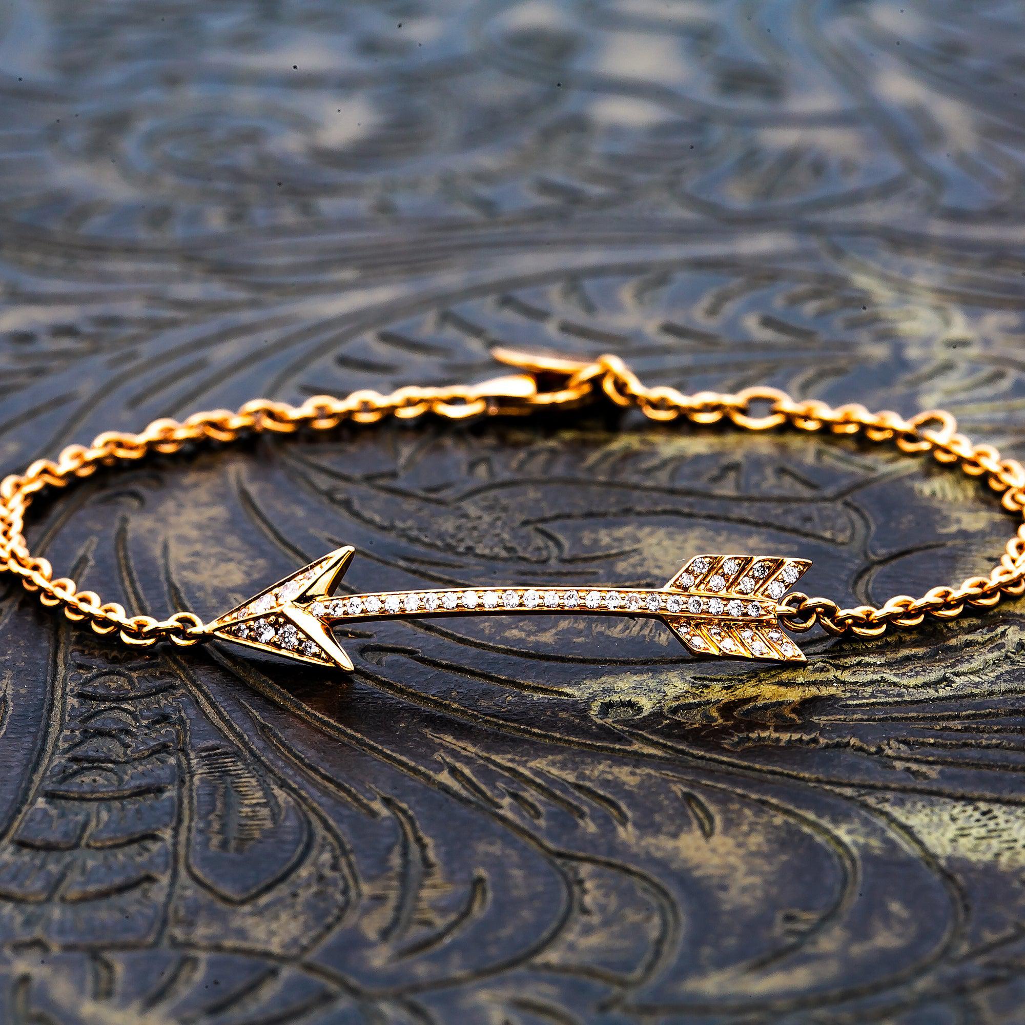 18K YELLOW GOLD LADIES BRACELET WITH 0.16 CT DIAMONDS