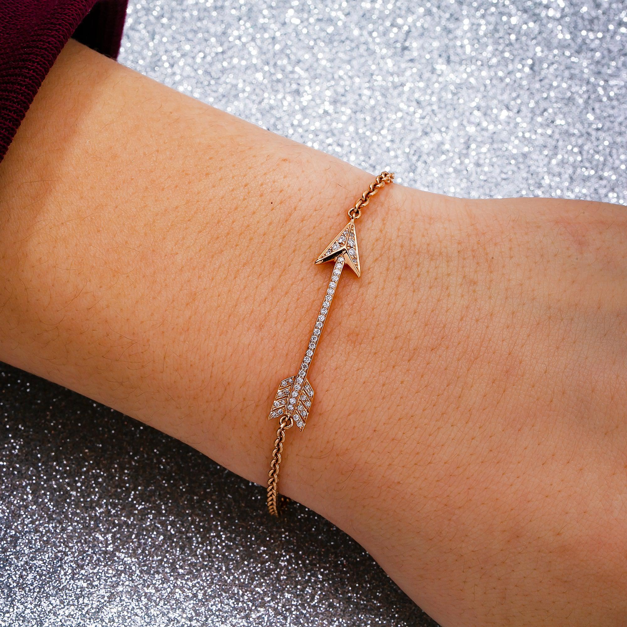 18K YELLOW GOLD LADIES BRACELET WITH 0.16 CT DIAMONDS