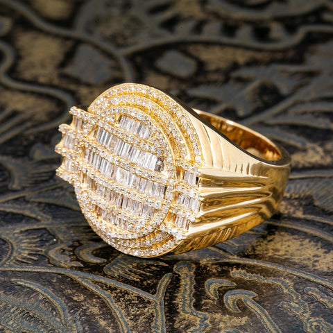 14K YELLOW GOLD MEN'S RING WITH 1.38 CT DIAMONDS