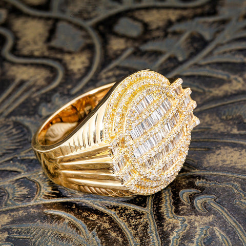 14K YELLOW GOLD MEN'S RING WITH 1.38 CT DIAMONDS