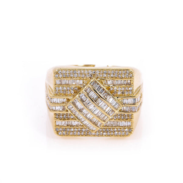 14K YELLOW GOLD MEN'S RING WITH 1.16 CT DIAMONDS