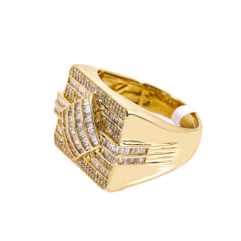 14K YELLOW GOLD MEN'S RING WITH 1.16 CT DIAMONDS